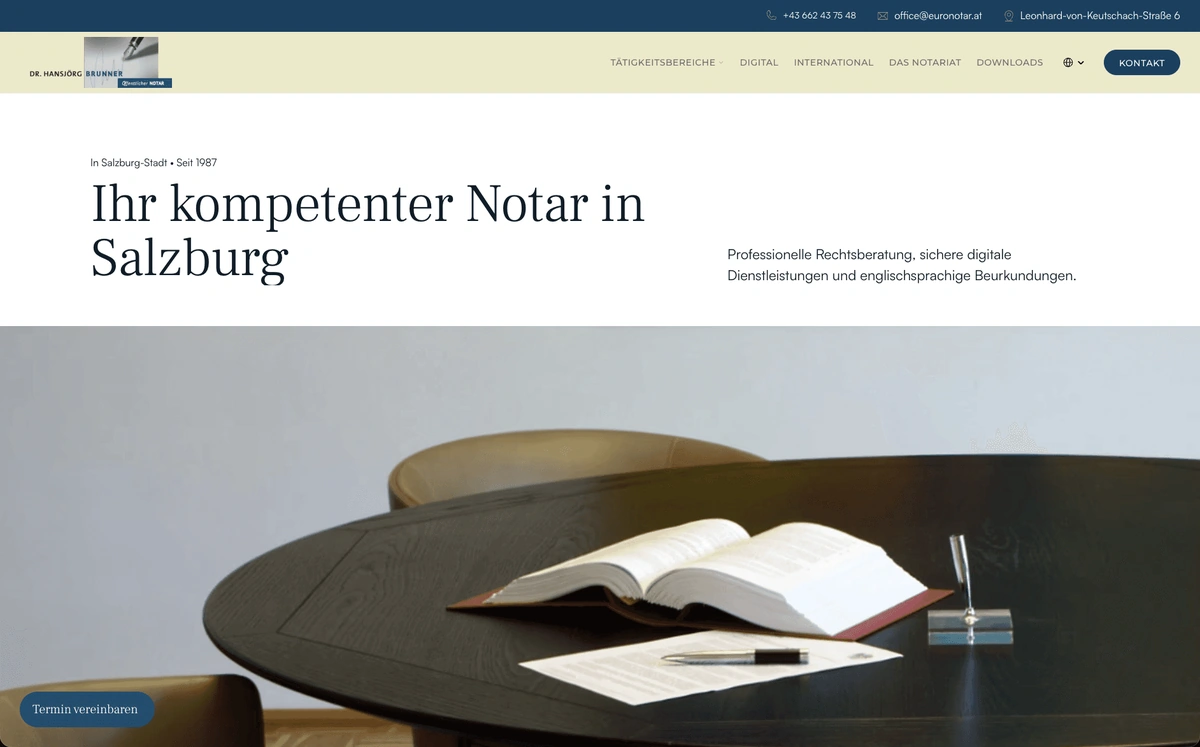 Website von Euronotar